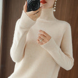 Christmas Gift Turtleneck Cashmere Women Sweaters Solid Casual Long Sleeve Knitted Jumper Female Bottoming Pullover Sweaters 2021 Autumn Winter