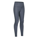 Christmas Gift High Rise Workout Yoga Set Women Matte Coated Faux Leather Leggings Squat Proof Back Waist Pant Sports Bra Workout Clothing