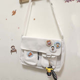 Kukombo Waterproof Canvas Messenger Bag Women Large Capacity Crossbody Bags Outdoor School Student Book Computer Laptop Shoulder Bag