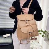 Kukombo Back to school  Drawstring Women Backpack Female Shoulder Bag Trendy School Bag Teenage Girls High Quality PU Leather Fashion Rucksack Bagpack