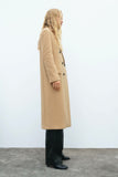 Kukombo Women Autumn New Double Breasted Jacket Overcoat Vintage Long Sleeve Female Outerwear Chic Tops