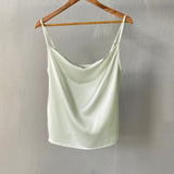 Christmas Gift Msfancy Summer Satin Camisole Women 2021 White Sleeveless Tops Mujer Sexy Strap Basic Tops
