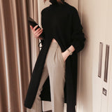 Kukombo Warm Sweater Women Autumn Dress Winter Long Sweater Knitted Dresses Long loose Maxi Oversize Lady Dresses Bodycon Robe Vestidos-B