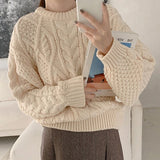 Christmas Gift New 2023 Autumn Winter Women Sweater One Size Knitted Oversize Wild Warm Fashionable Lady Pullovers Short Tops