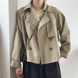 Christmas Gift New 2021 Autumn Winter Women's Cargo Windbreaker Casual Vintage Pockets Outerwear Oversize Short Trench Tops JK7962