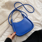 Kukombo Back to school Half Moon Small Underarm Shoulder Bags For Women 2023 Trend Fashion Design Bucket Crossbody Ladies Handbags Blue Green