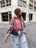 Christmas Gift Stylish Sweet Pink Double Wear Drawstring Cropped Vest Coat Women 2021 Fashion Stand Collar Zipper Waistcoat