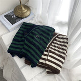 Kukombo 2022 New Spring Autumn Women Sweaters Striped Sleeveless Vest Waistcoat Knitted Vintage Wild Short Tops SWV3085JX
