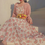 Kukombo 2022 Women Vintage Franch Style Female Strapless Party Dress Casual Holiday Lady Boho Vestido Summer Print Floral Dress