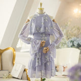 Kukombo 2022 Autumn Elegant Women Ruffles Yellow Dress Fashion Ladies Chiffon Dresses Party Girls Chic Floral Dress