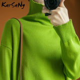Christmas Gift Black Turtleneck Women Sweater Thick Warn Pullovers For Women Knitted Tops Autumn 2021 Loose Sweater Turtleneck Women's Jumper