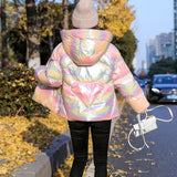 Christmas Gift 2021 New Winter Jacket Coats Women Parkas Hooded Glossy Down Cotton Jacket Warm Casual Parka Padded Cotton Coat Female P1062