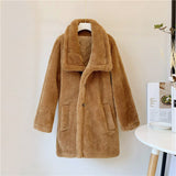 Christmas Gift Brand Design Big Collar Teddy Bear Jacket Women Winter 2021 Thick Warm Fur Coat Oversized Overcoats Ladies Chic Street Outerwear