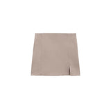 Kukombo Stylish Elegant Skirt Suits Women Fashion 2 Buttons Cropped Blazer Side Split Mini Skirts Suits Female Chic Sets