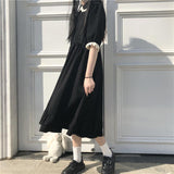 Kukombo Autumn Black Kawaii Lolita Style Dress Mori Girl Fairy Cute Lolita Peter Pan Collar Puff Sleeve Dress 2022 Fashion Women