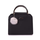 Hairball Tassel Messenger Shoulder Bag For Women PU Leather Handbag Lady Boston Hairball Messenger Crossbody Totes Bag