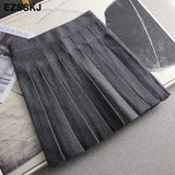 Christmas Gift 2021 Autumn winter a-line thick short SWEATER Skirt Women  good quality cute pleated mini skirt female elegant  knit skirt