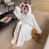 Christmas Gift Pajamas cute cartoon dinosaur coral velvet pajama autumn and winter thickened and padded long fashion home wear two sets nightgo