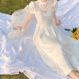 Kukombo  Summer White Victorian Dress Women Hollow Out Designer Elegant Long Fairy Dress Female Evening Wedding Beach Vintage Dress 2022