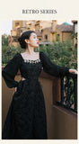 Kukombo Summer Rose Jacquard Rhinestone Square Neck Fashion Dress Black High Waist Hollow Sexy High Quality Dresses For Party Vestidos