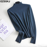 Christmas Gift Basic Slim soft Pure color high neck Sweater pullovers For Women Casual Long Sleeve chic bottom Sweater Female Jumpers top
