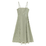 Christmas Gift Marwin New Summer Fashion High Quality Spaghetti Strap Long Women Houndtooth Printing High Street Hoilday Style Women Dresses