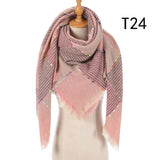 Christmas Gift 2021 New Winter Knitted Scarf Cashmere Pashmina Women Warm Neck Scarves Shawls Plaid Wraps Triangle Stoles Lady Bandana