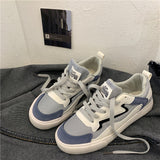 Kukombo Women White Casual Korean Flat Sports Shoes Canvas Sneakers Platform Running Rubber Sole Vulcanize Trainers Spring Autumn