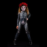 Kukombo Halloween 2023 Hot Halloween Horror Human Skeleton Uniform Skinny Jumpsuit Female Cosplay Halloween Carnival Party Dress Up Costume