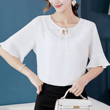 Back to college outfits Clearance In Stock Lowest Price Women Blouses & Shirts Summer Shirt 2021New Fashion Slim Korean Office Long Sleeve Shirts Top fx0615