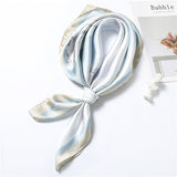 Kukombo New Silk Scarf Square for Women 70x70cm Small Neck Scarves Lady Shawl Fashion Print Hijab Brand Designer High Quality Scarfs