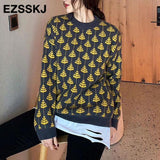 Christmas Gift oversize cashmere Leaf sweater Sweater Pullovers Women winter autumn thick v-neck chic 2021 sweater long sleeve sweater top