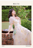Kukombo Victorian Fairy Mesh Dress High-End Bowknot Flower Embroidery Gentle Romantic Family Party Dress Princess Dress Vestidos Fiesta
