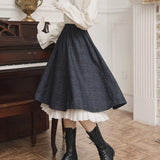 Kukombo  Japanese Gothic Skirt Women Long High Waist Harajuku Midi Skirt Female Casual Patchwork High Street Korean Skirt Women 2022 New K120