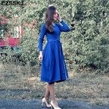 Christmas Gift 2021autumn winter v-neck maxi sweater dress women OL female long sweater dress with belt elegant a-line solid slim dress