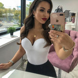 Kukombo solid strap women bodysuit bodycon backless streetwear elegant 2023 summer clothes party club thong body basic