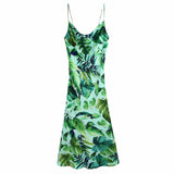 Kukombo Leaf Print Boho Summer Maxi Dress Long Sleeveless Green Beach Dress Sundress 2022 Bohemian Party Vestidos