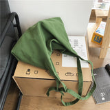 Kukombo Fashion Versatile Messenger Bag Women's Large Capacity Retro Canvas Bag Students' Bag Simplicity Tote Bag
