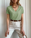 Christmas Gift Hirsionsan 100% Cotton T Shirt Women Summer New Oversized Solid Basic Tees 9 Color Casual Loose Tshirt Korean O Neck Khaki Tops