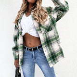 Christmas Gift Autumn Jackets Coats Women Winter Plaid Jacket Female Overshirt Long Checkered Jacket Women Shirt Coat For Women 2021