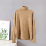 Christmas Gift Hirsionsan turtle Neck Solid Cashmere Sweater Women Elegant Soft Warm Female Knitted Pullovers Basic Loose female Jumper