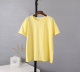 Christmas Gift Hirsionsan Summer Cotton Sets Women Casual Two Pieces Short Sleeve T Shirts and High Waist Short Pants Solid Outfits Tracksuit