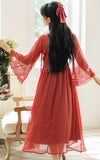 Kukombo French Retro Bow Sweet Embroidered Dress Women 2022 Summer Improved Hanfu Ladies Japanese Square Collar Elegant Gentle Kimono K148