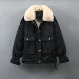 Christmas Gift Cotton padded clothes Korean loose cotton padded jacket 2021 new Parker coat women's winter short thickened zipper tooling coat