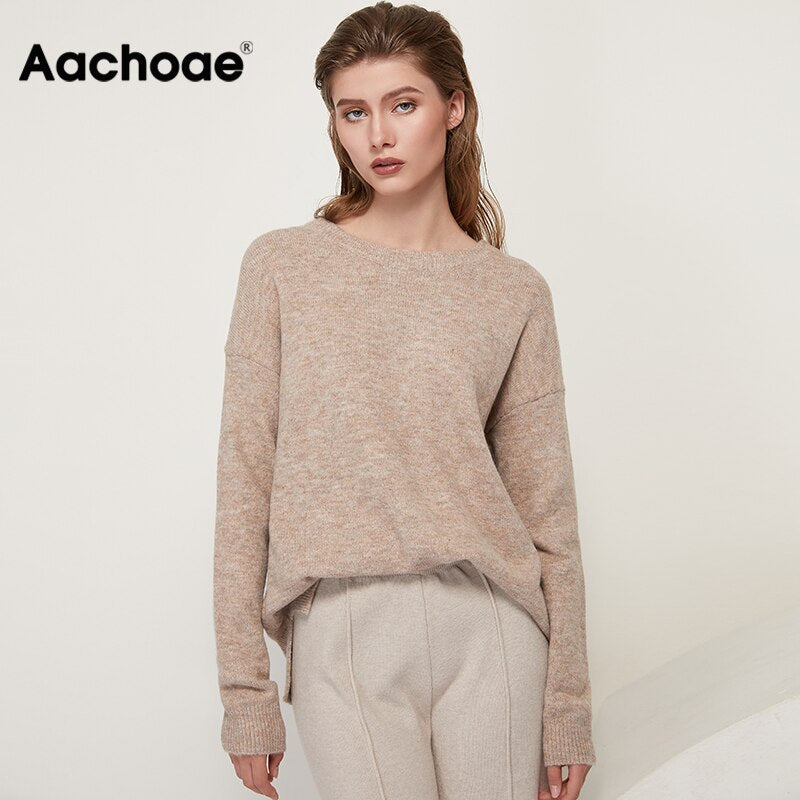 Christmas Gift O Neck Cashmere Pullover Sweater Women Batwing Long Sleeve Loose Soft Wool Sweaters Knitted Jumpers Casual Tops Pullover