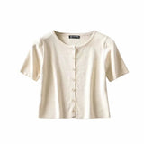 Kukombo Summer Crop Top Women Graphic T Shirts Vintage Short Button Up Shirt Elegant Graphic Tees Women Cute Tops Green 2022 New
