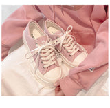 Kukombo Women's Sneakers Sports Shoes White Spring Autumn Flat Tennis Casual Basket Platform Running Vulcanize Lolita Kawaii