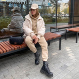 Christmas Gift Yiyiyouni Thickened Fleece Hooded Sweatshirt and Pants Two Pieces Set Women Autumn Winter Casual Solid Sweatpants Female Outfits
