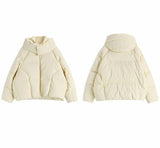 Christmas Gift BGTEEVER Chic Hooded Cotton Padded Women Parkas 2021 Winter Warm Loose Solid Thicken Female Coats Ladies Zippers Outwear