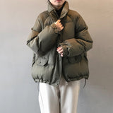 Kukombo 2022 Winter Women's Jacket Korean Style Beige Padded Puffer Coat Parkas Warm Casual Ropa Mujer Invierno Autumn Clothes for Woman K12